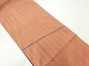 手織り紬刺し子古典柄袋帯